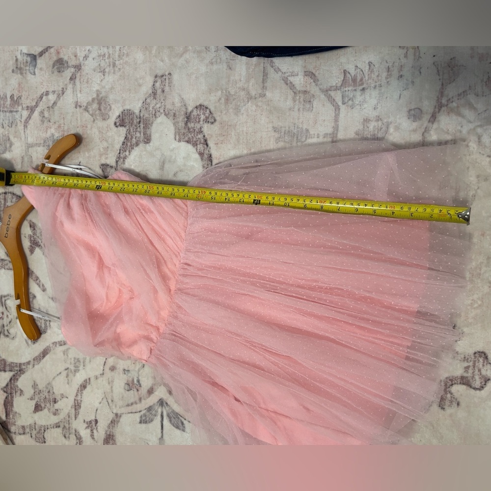 Lulus Exceptional Moments Light Pink Swiss Dot One-shoulder Mini Dress - Size S - Picture 8 of 8